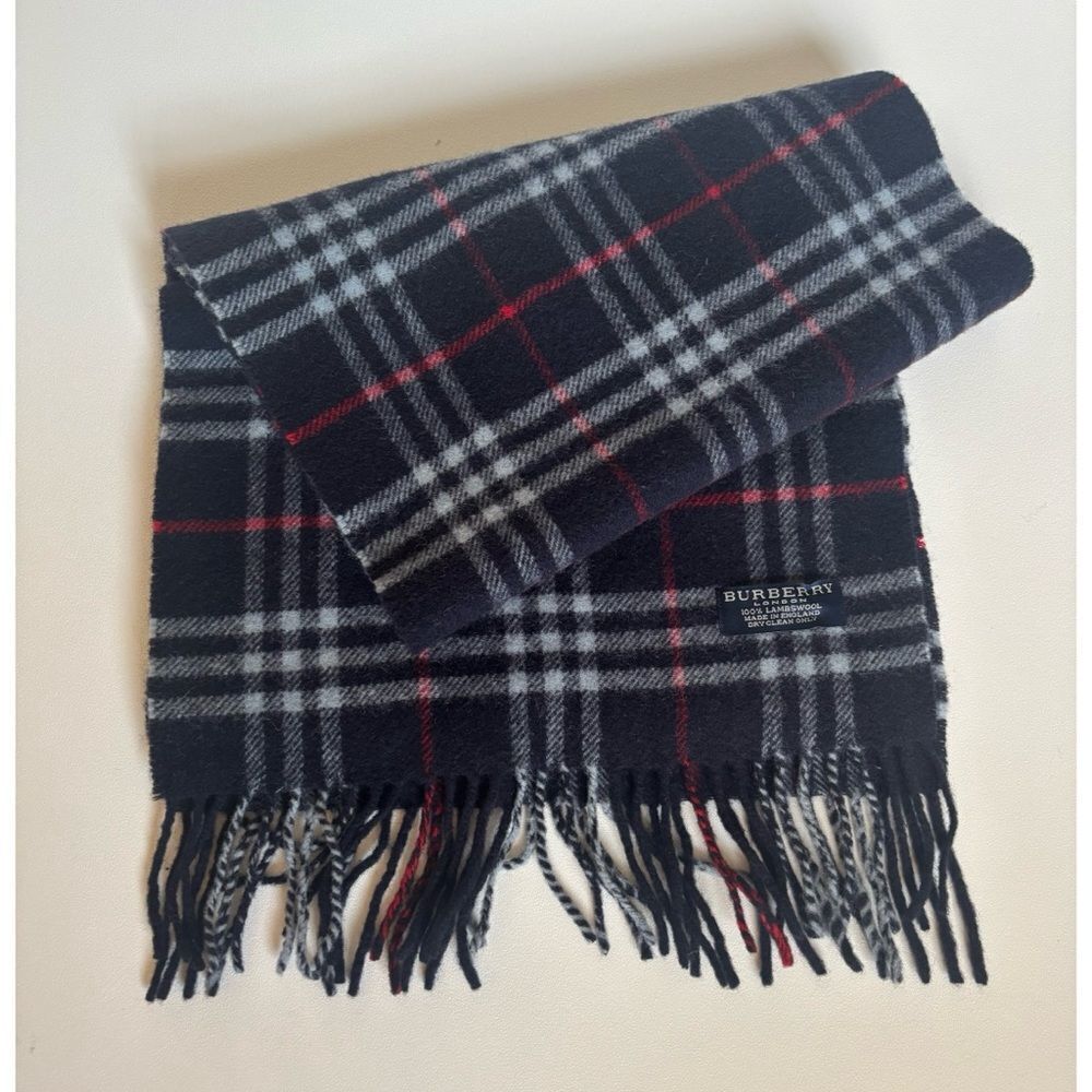Vintage Authentic Burberry Lambswool Classic Unisex  Scarf  72”L ~ Excellent